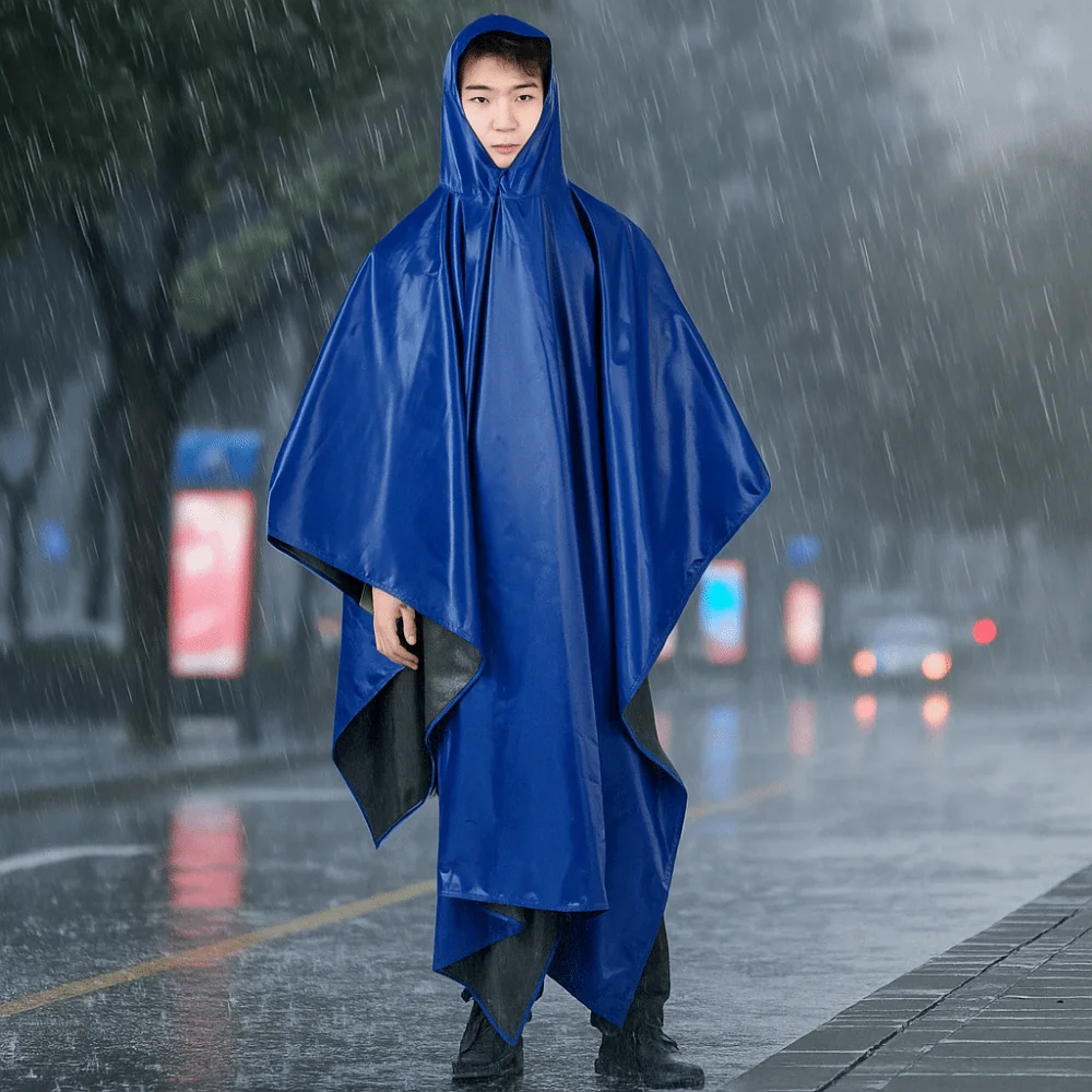 

Прочный 3 в 1, велосипедное пончо от дождя, портативный водонепроницаемый плащ от дождя, плащ с капюшоном и передним карманом, плащ для верховой езды на открытом воздухе