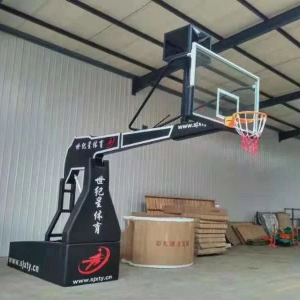 Suporte de basquete eletrohidráulico padrão para cestos de basquete de competição e escola