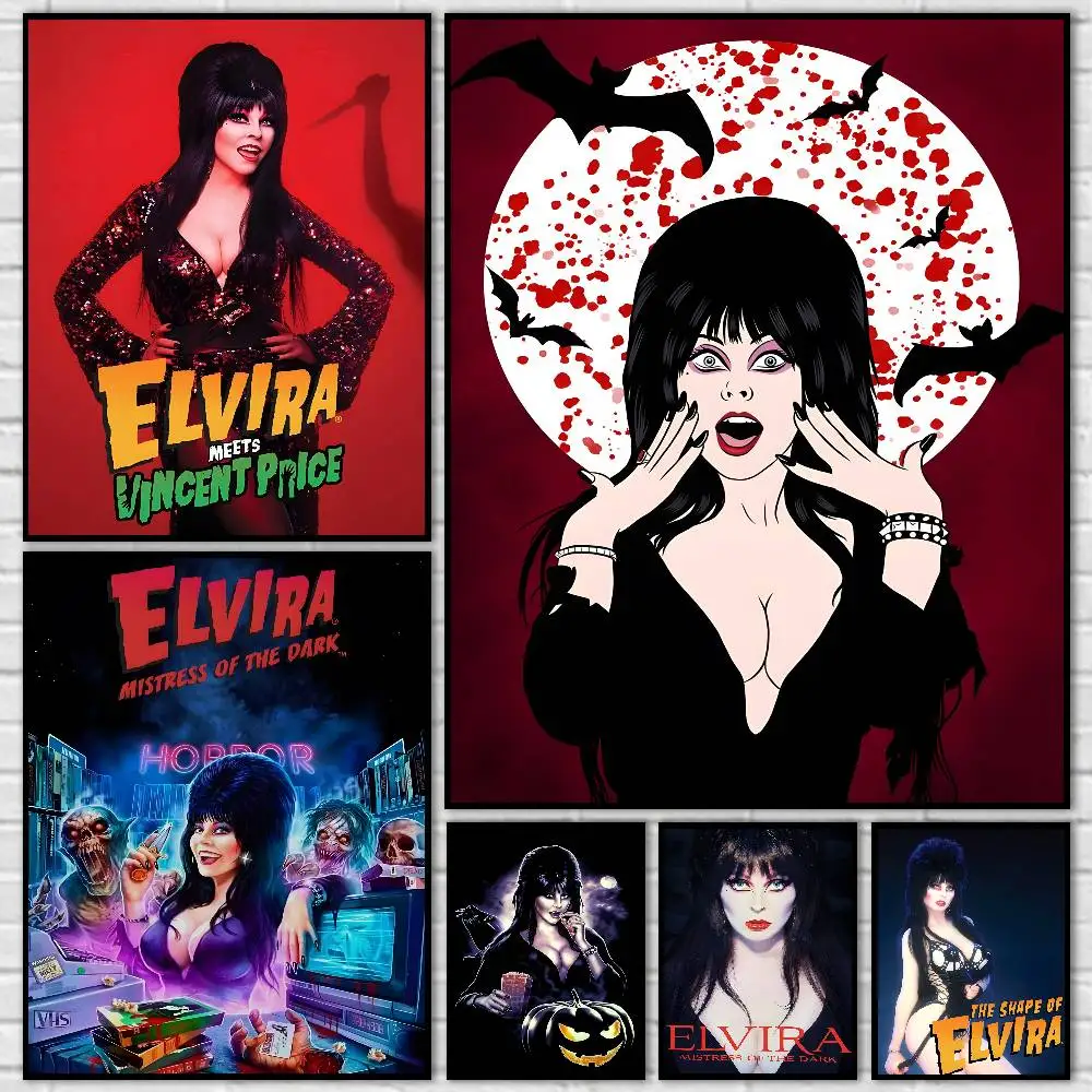 Film E-Elvira Herrin des Dunkels Poster klebrige Wand wasserdicht Zuhause Wohnzimmer Schlafzimmer Bar ästhetische Dekoration