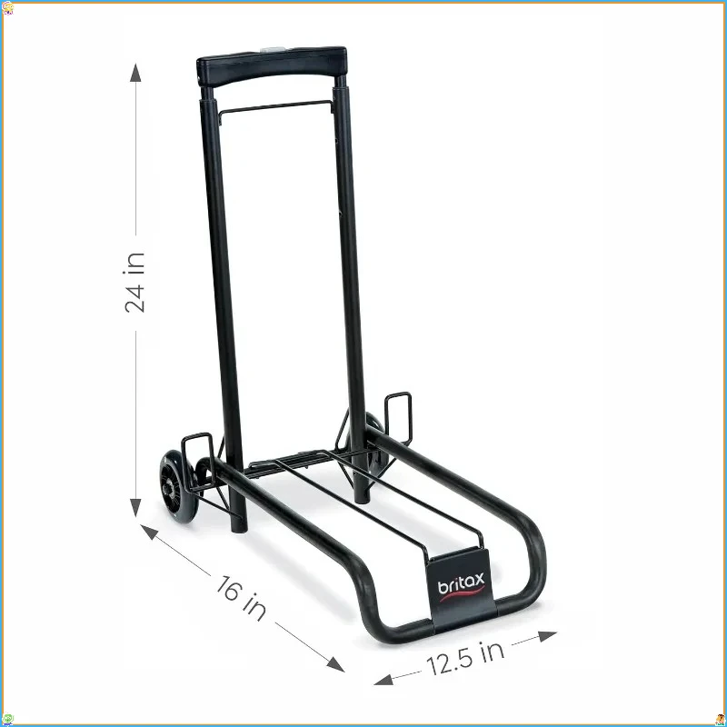 عربة سفر لمقعد السيارة، مقبض قابل للتعديل وطي مدمج، تناسب المقصورة العلوية للطائرة