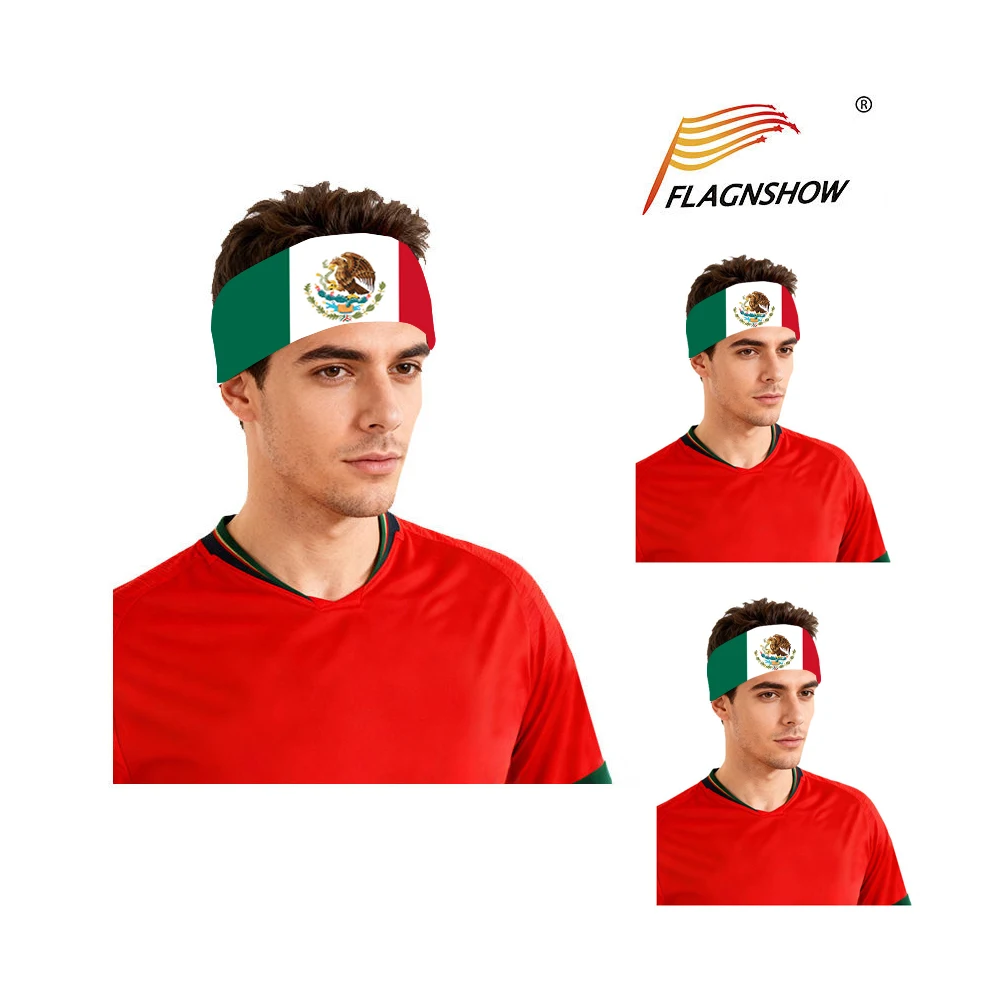 Flagicts Stretch Free Size Fans Mexico Flags Headband