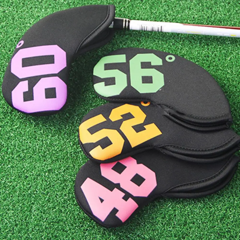 4/7Pcs Number 48 60 Degree Golf Iron Cover Golf Club Head Covers Golf Iron Head Sleeve Wedge Cover Golf Accessories