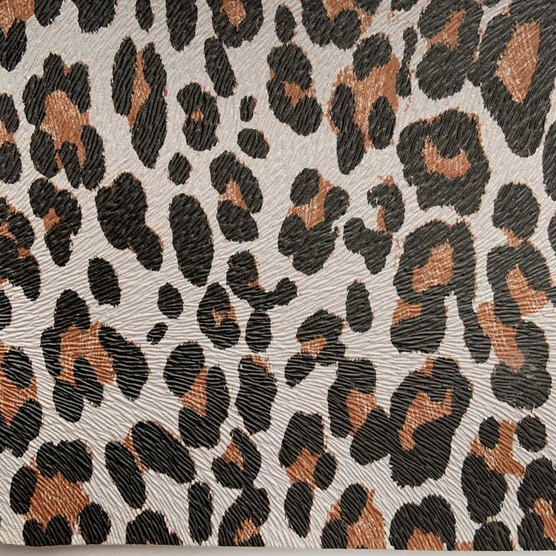 Printed Leopard Print Pvc Synthetci Leather Materials