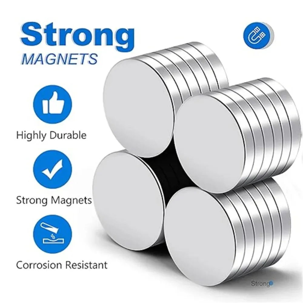 15x1/15x1.5/15x2/15x3mm Flat Round Magnetic Discs Household Warehouse Office Use For Photo And Note Fix On Fridge Shelves