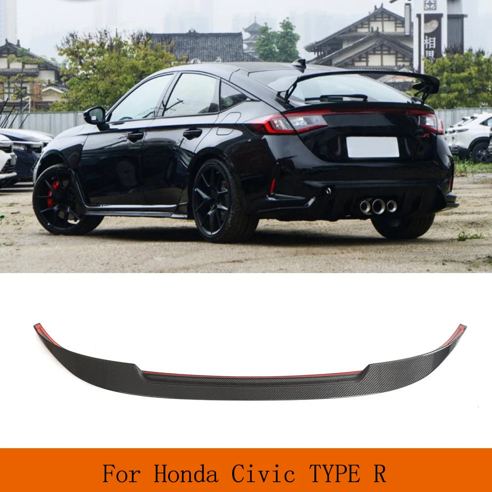 Car Rear Trunk Spoiler for Honda Civic TYPE R Sedan 2022 2023 Rear High-Kick Tail Spoiler Carbon Fiber Wing Lip Car Accessories