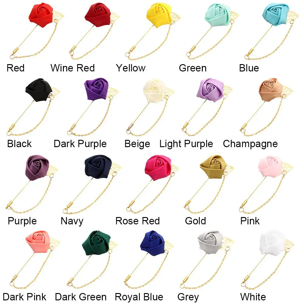 Lapel Pin เข็มกลัดแฟชั่น Pin เจ้าสาวงานแต่งงานตกแต่งผู้ชาย Boutonniere ที่ดีที่สุด Man Corsage เจ้าบ่าว Boutonniere Rose ดอกไม้เข็มกลัด