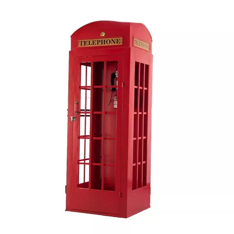 

Retro wrought iron phone booth ornament props American golden port style beautiful Chen decoration arrangement