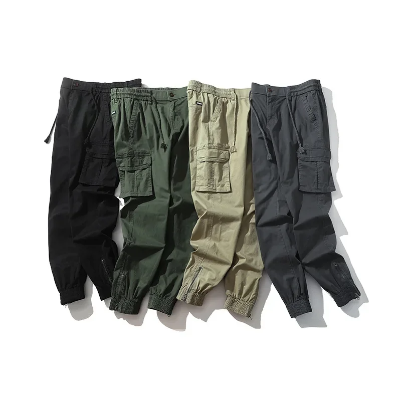 

New Spring Autumn Cotton Pants Men Cargo Pants Workwear Trousers Military Multi-pocket Men's Clothing Casual Loose Army Pants