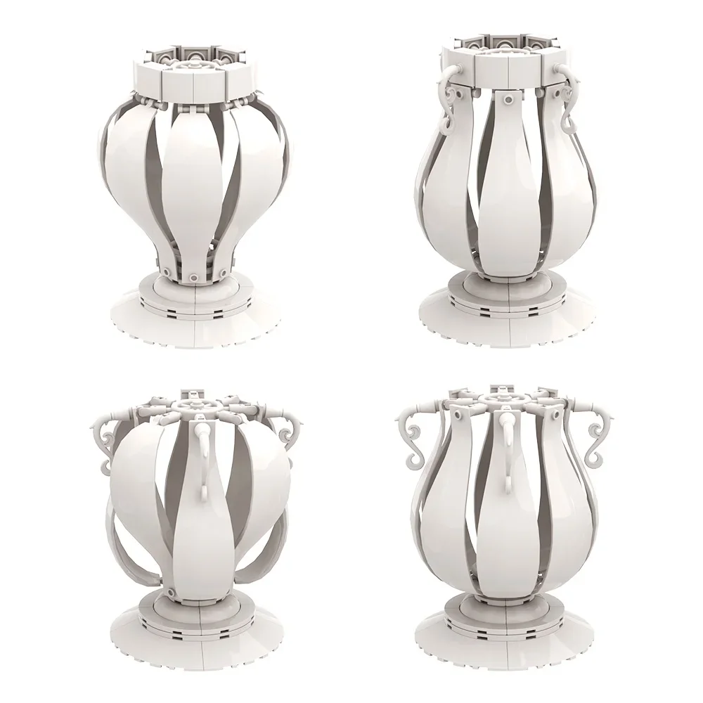 MOC white vase Building Blocks Model Creativity European style white vase multifunctional Bricks Assembled Toy For Kids Gift