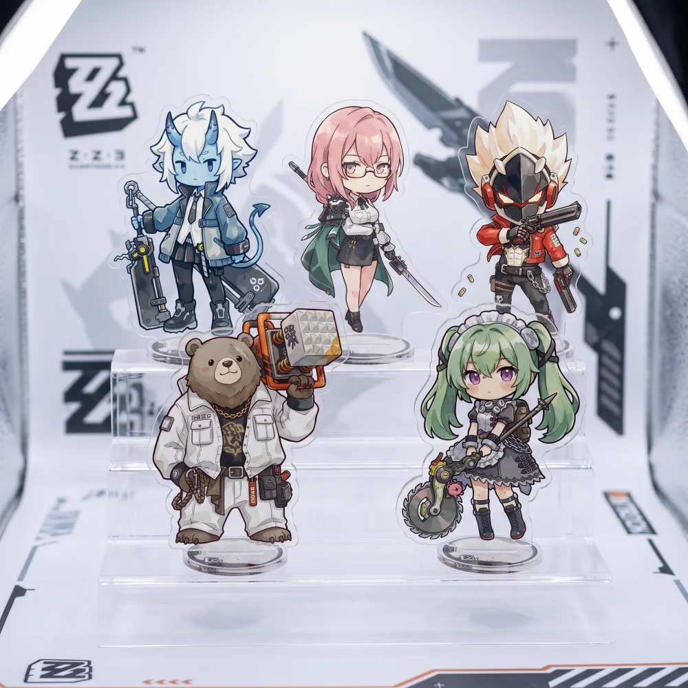 10cm Acrylic Keychain Stand Game Zenless Zone Zero Chibi Ellen Lycaon Jane Desktop Decor Collectible Fans Gift