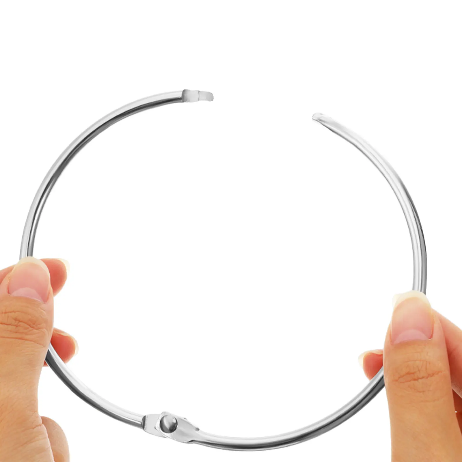 

12Pcs 4 Inch Sturdy Metal Binder Hoops Snap Open Loose Leaf Ring Clips for Office Book Rings Index Card Rings Flash Cards