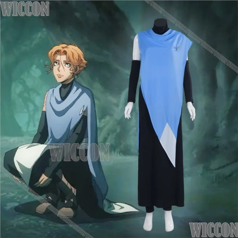 Castlevania Cosplay Sypha Belnades Costume Wig Halloween Christmas Anime Style Clothes Adults Uniforms Blue Cloak Black Dress