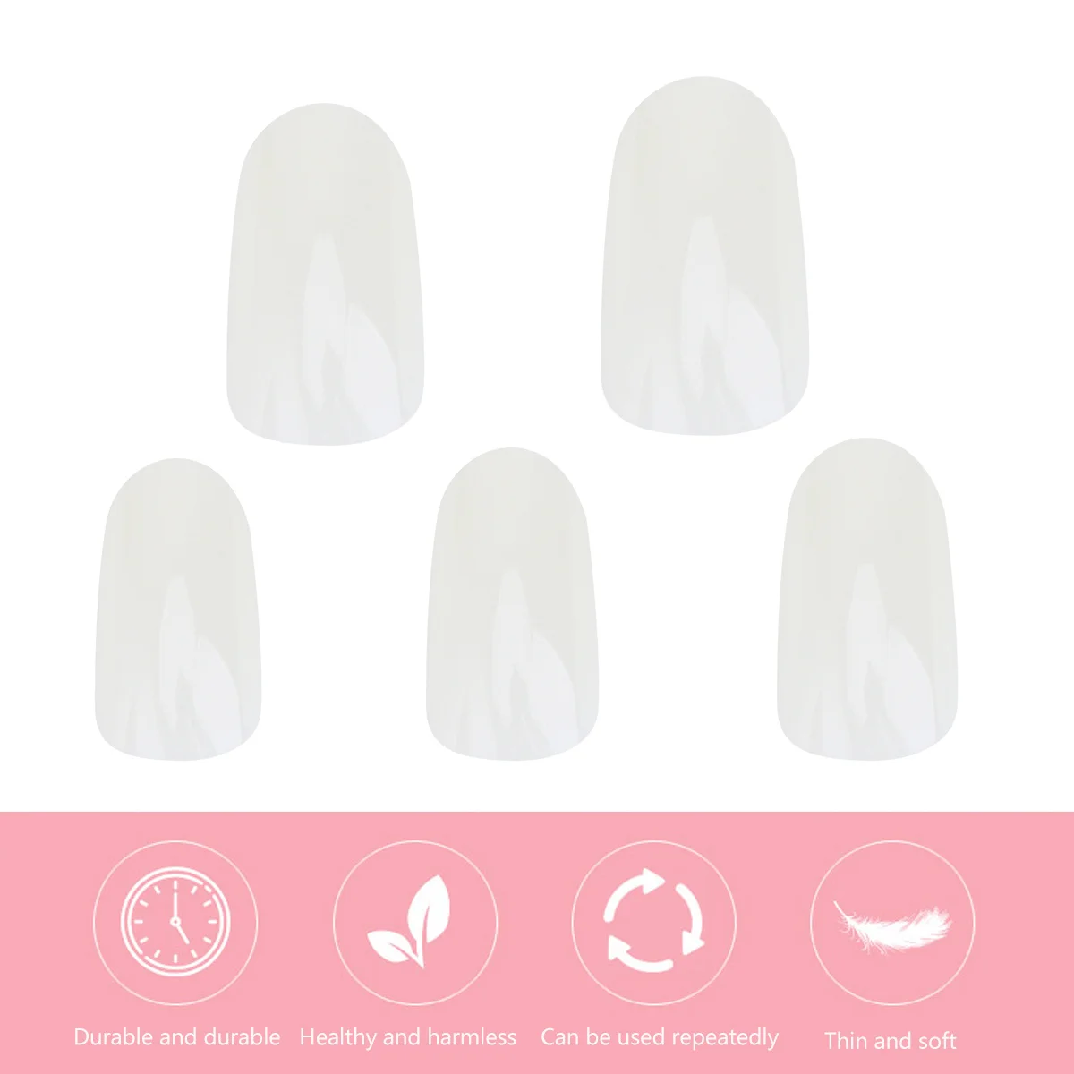 

600Pcs Fake Nails Natural Color Full Cover Stickers DIY Manicure Accessories for Unique Nail Art Party Birthday Holiday