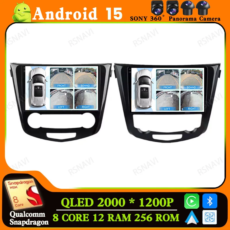 Android 15 Car Radio For Nissan Qashqai 2 J11 X-Trail T32 Rogue 2013-2021 Wireless Carplay Auto GPS BT Stereo QLED Video Player
