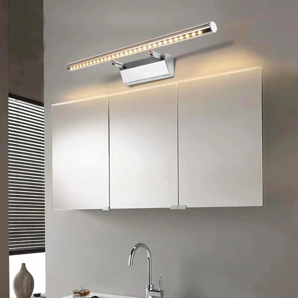 【Like】  Elegant LED Silver Mirror Light 7W - Stainless Steel, Wall Lamp Wall Mounted for Bathroom & Bedroom