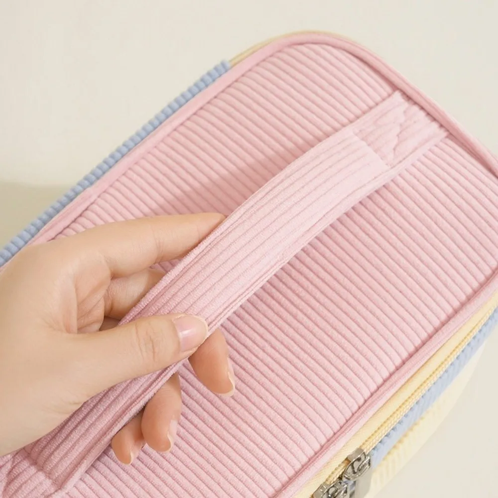 Neue doppellagige Aufbewahrungstasche aus weichem Material, große Kapazität, Kosmetiktasche mit Reißverschluss, tragbare Make-up-Tasche, Aufbewahrungstasche – Detail 7