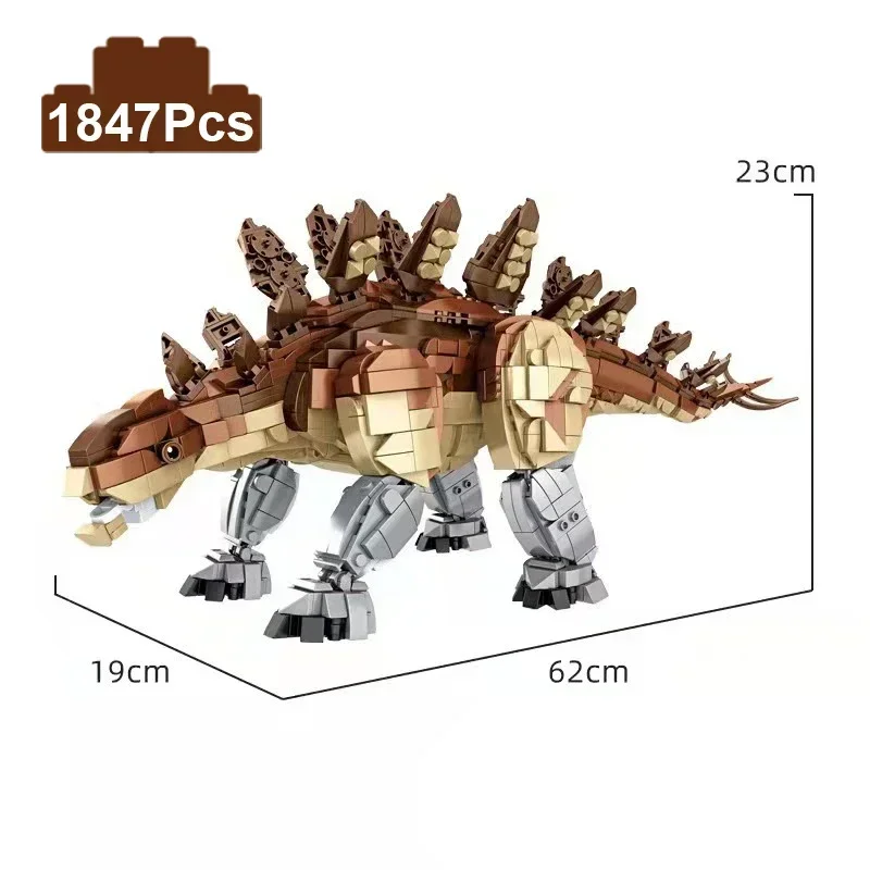 

Creative Big Size Stegosaurus Building Blocks Toy T-Rex Jurass Mosasaur Dinosaur Park DIY Assembly Bricks Toys for Children Gift
