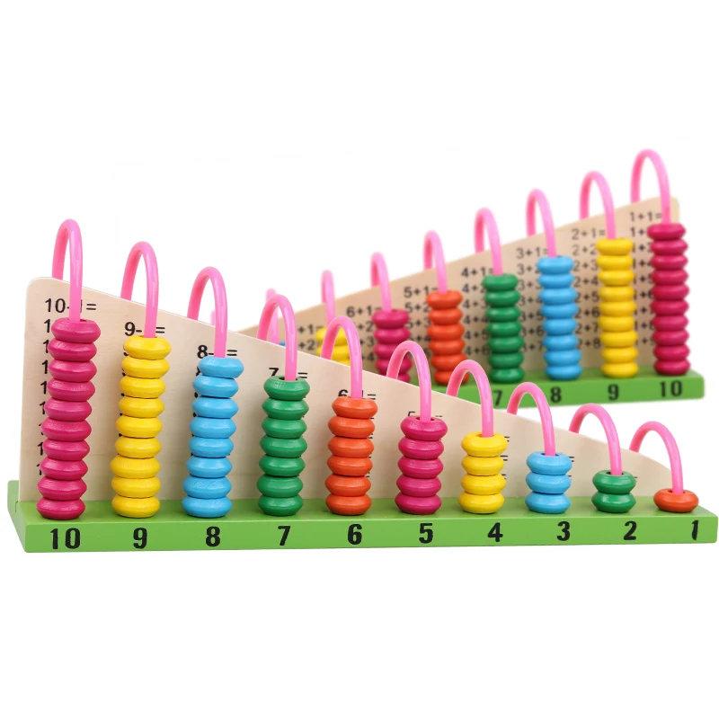 Multi-function Wooden Math Toys Chinese Abacus Colorful Counting Beads Calculation Frame Children M