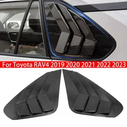For Toyota RAV4 2019 2020 2021 2022 2023 Car Rear Louver Window Side Shutter Cover Trim Sticker Vent Scoop Carbon Fiber ABS