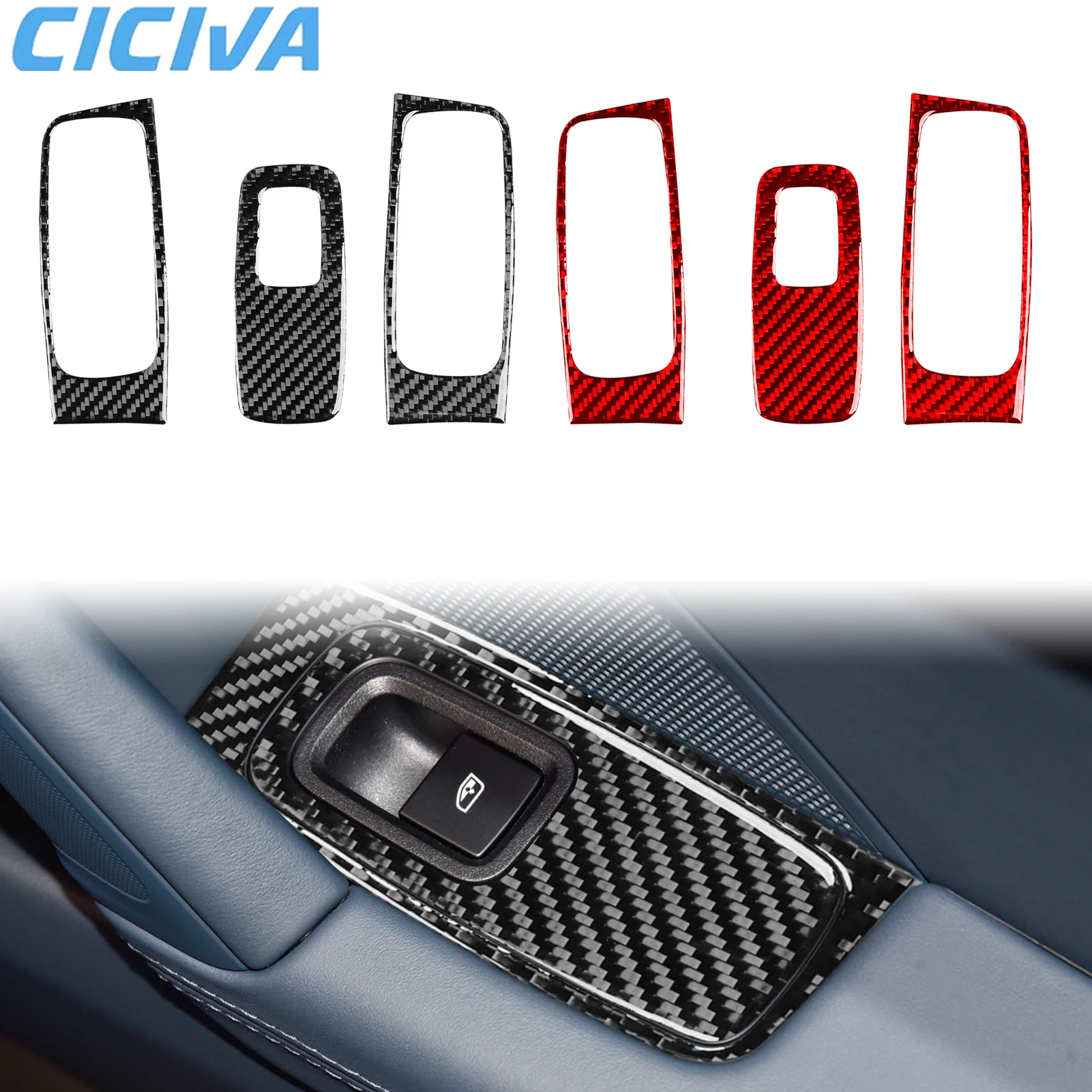 

For Porsche 992 911 2019-2024 Carbon Fiber Window Lift Switch Panel Car Accessories Interior Soft Cover Tuning Sticker Auto Trim