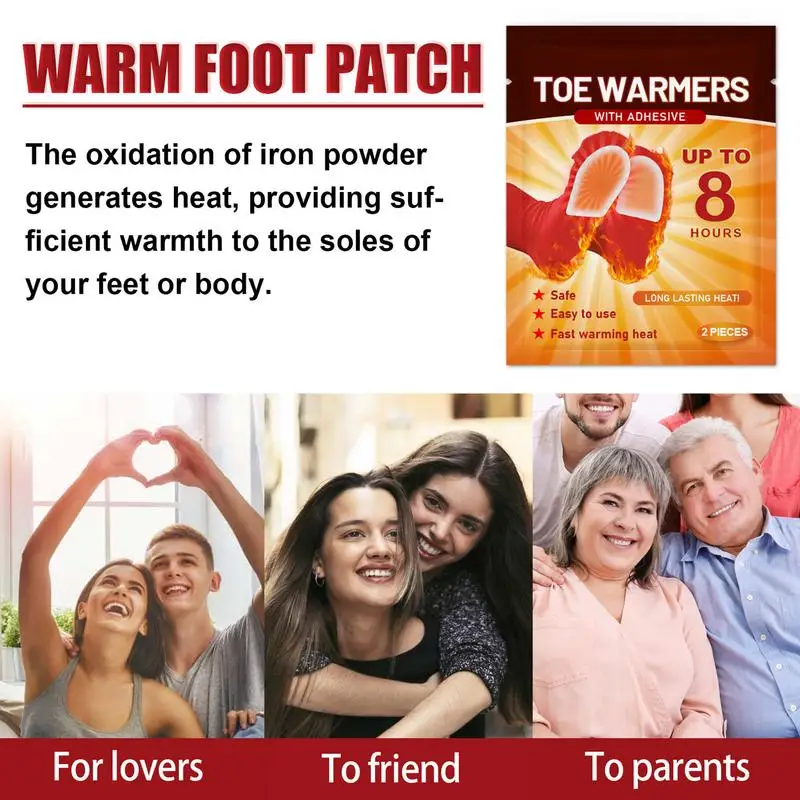 Adhesive Toe Warmers Fast-Heating Foot Warmer Non-Woven Self-Heating Feet Patch Foot Care quickly heats up warmer  ﻿