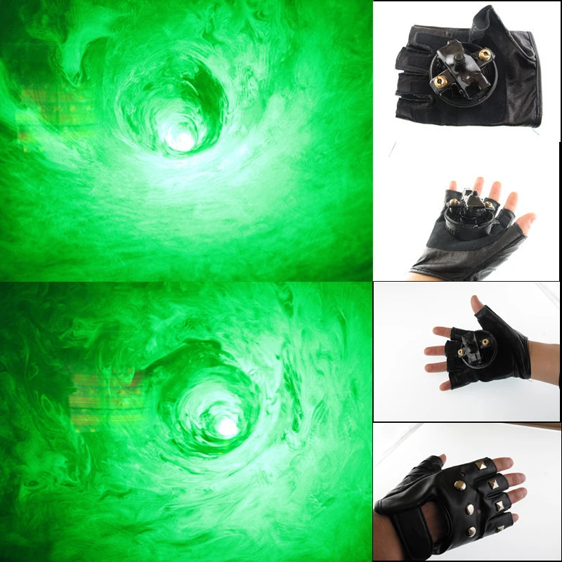 2023 Newest Laser Vortex Rotating Gloves RG Two-Color Luminous Glove Bar Nightclub Stage Dance Show Property