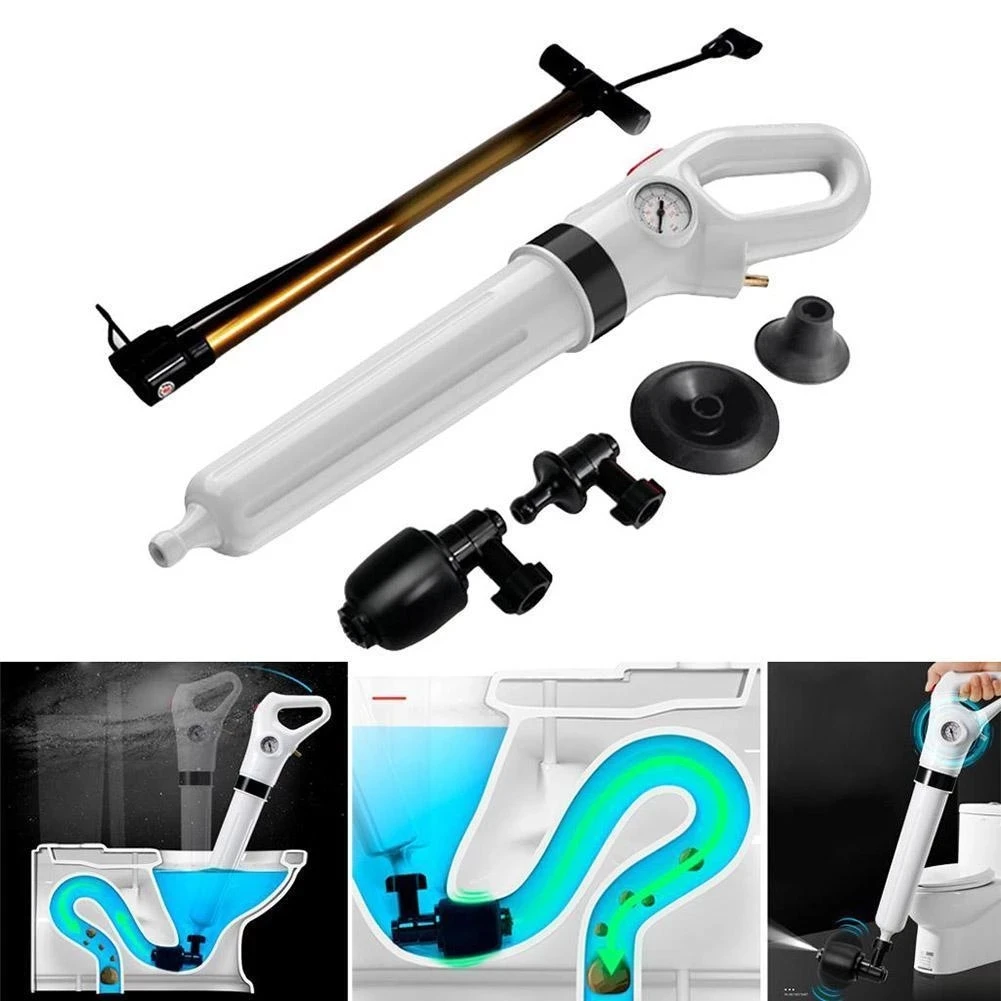 A Gun to Unclog the Toilet Toilet Air Pressure Sewer Vegetable Basin Floor Drain Pipe Unclogger Toilet High-pressure Unclogging