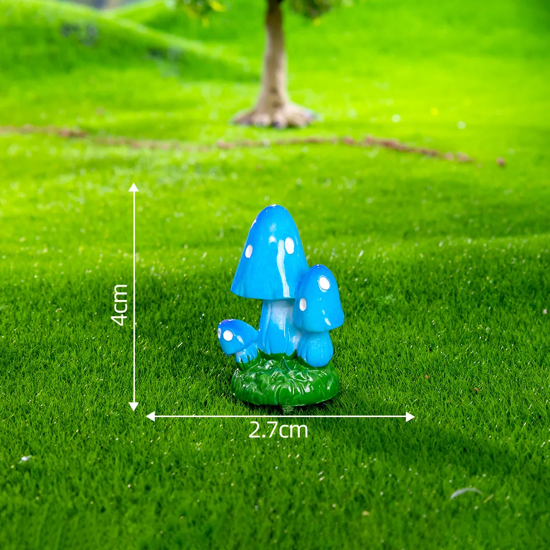 20PCS New Resin Mushroom Mix Designs Miniature Fairy Garden Micro Landscape Ornament DIY Craft Decoration Wholesale Supplier