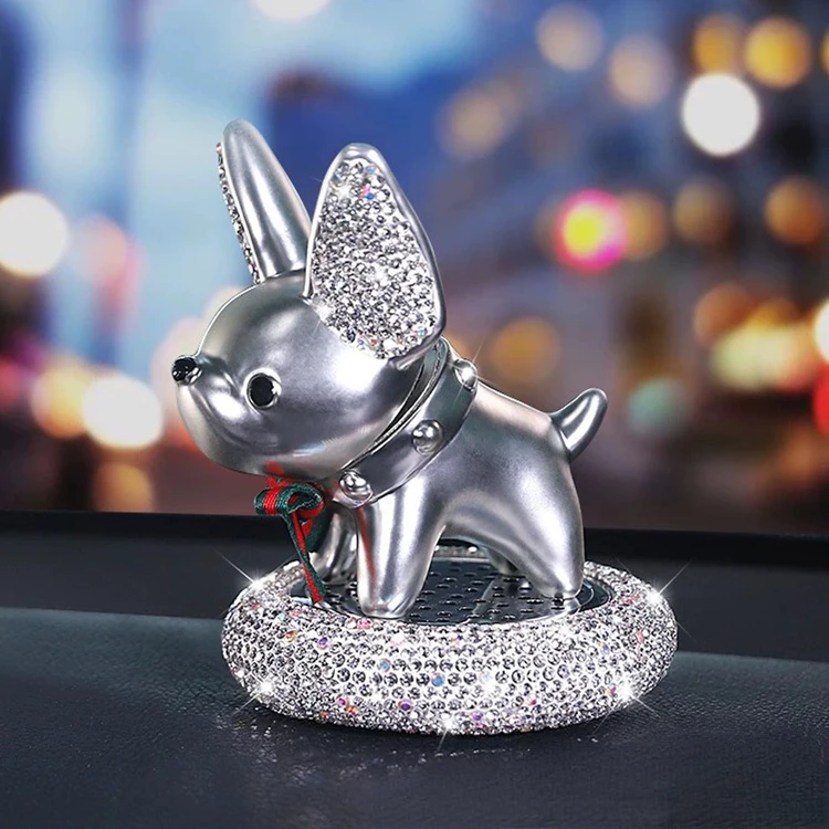 Car decoration shaking head doll metal wealth dog decoration creative personality rabbit decoration Bulldog