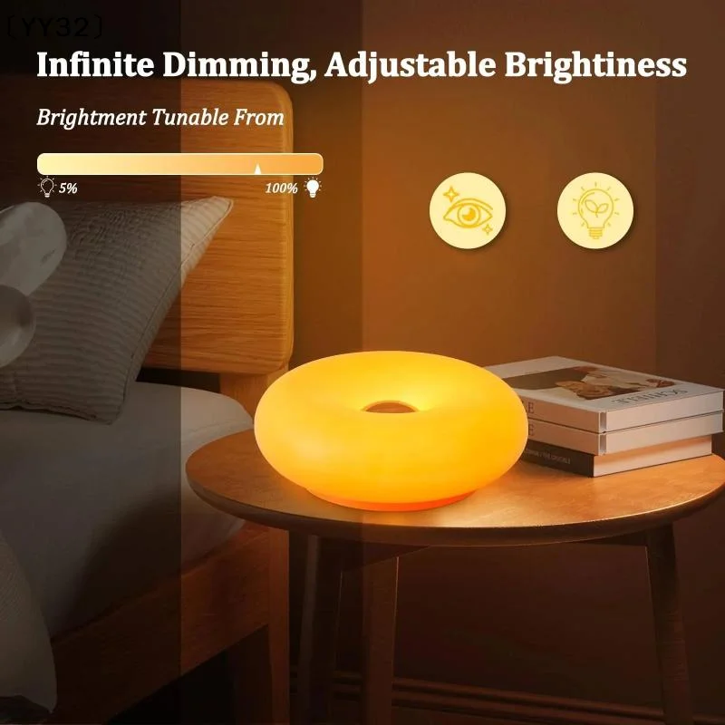 Aesthetic Doughnut LED Night Lamp – Cozy Ambient Light, Touch Control,Warm Color〔YY32〕 view 3