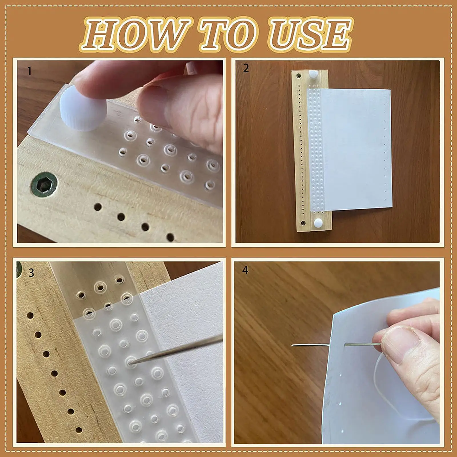 Book Binding Kit 15 M Waxed Thread Hand Bookbinding Tool Book Binding Starter Tool for DIY School Documents Handbook Cardboard