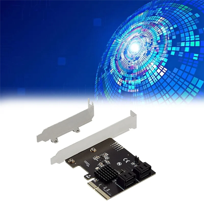 

4-Port Hard Multifunctional Portable Card Disk Riser Card Pcie X4 Supports Raid 0/1/10 Sata3 Disk Ssd Card Adapter