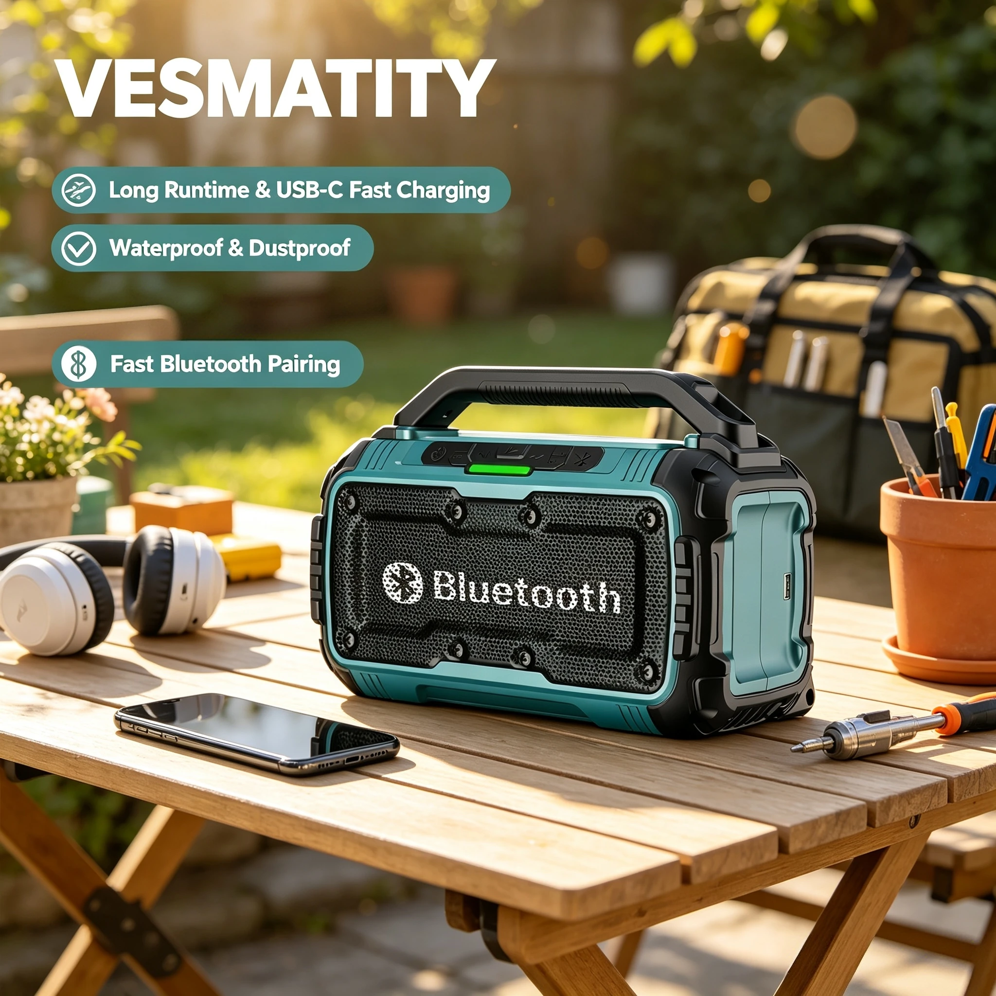 vesmatity-waterproof-bluetooth-speaker-stereo-surround-usb-type-c-charge-loudspeaker-for-makita-battery-pro-prime-system