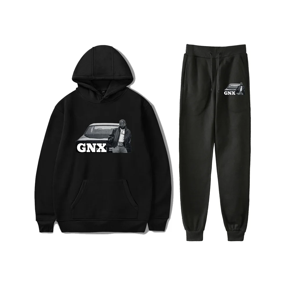 Kendrick Lamar GNX Sweatsuit Harajuku Hoodie Two Piece Set Women Men Vintage 90s Sweatpant Sweatshirt Sets Fashion Fall Suit