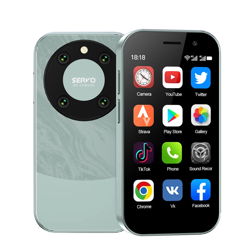 SERVO KING9000 4G LTE Mini Smartphone Android-systeem RAM 2GB ROM 16GB Google Play WhatsAPP Hotspot 2 SIM Pocket Kleine mobiele telefoons