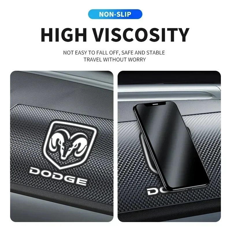 Car Anti-Slip Mat Pad Rubber Mobile Sticky Dashboard Phone Stand Non-Slip Mat For Dodge New Ram 1500 Coolway Challeager Caliber