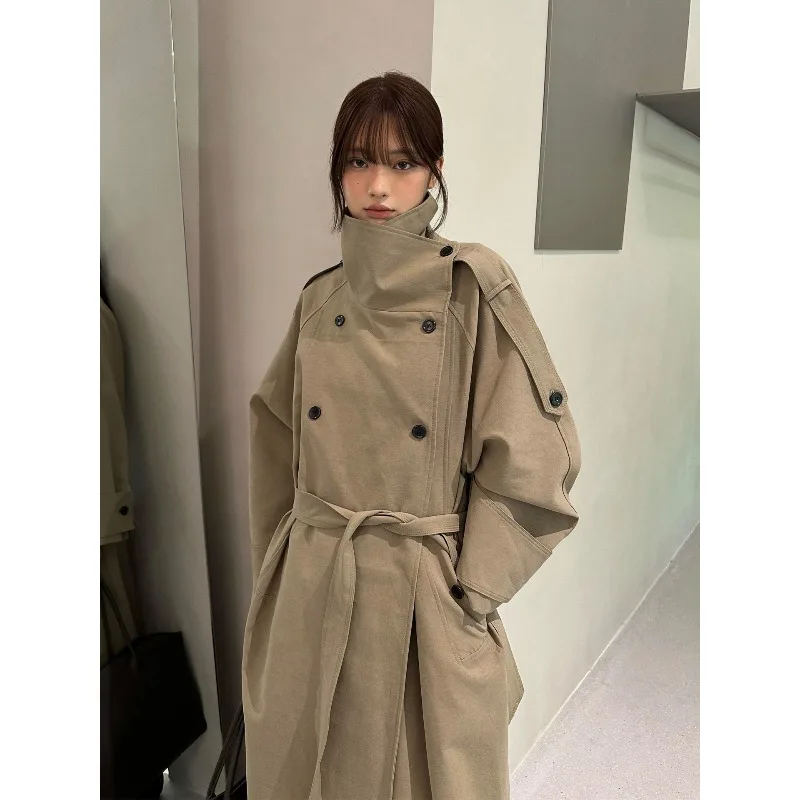 Image of Amerikanischer Stil, modischer Trenchcoat für Damen, 2025, Herbst, neuer mittlerer bis langer Stil, beliebte dünne Jacke, Damenbekleidung
