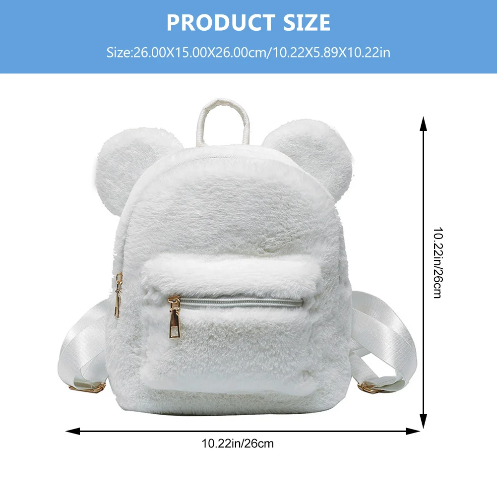 

Bear Ear Pattern Backpack Women Fashion Portable Shoulder Bag Multi-Use Waterproof Daily Commute Book Bag for School Traveling