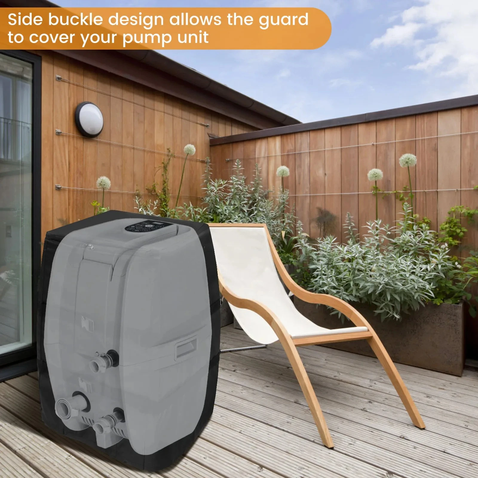 Tub Spa Heater Pump Cover Waterproof Hot Tub Pump Cover with Zipper All Weather Protection Hot Bathtub Pump Cover for Tub Spa