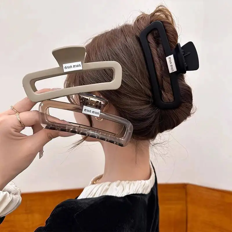 

Цельная женская прямоугольная заколка в форме акулы, большой объем, очень большая заколка для волос, новая высококачественная заколка для волос на затылке