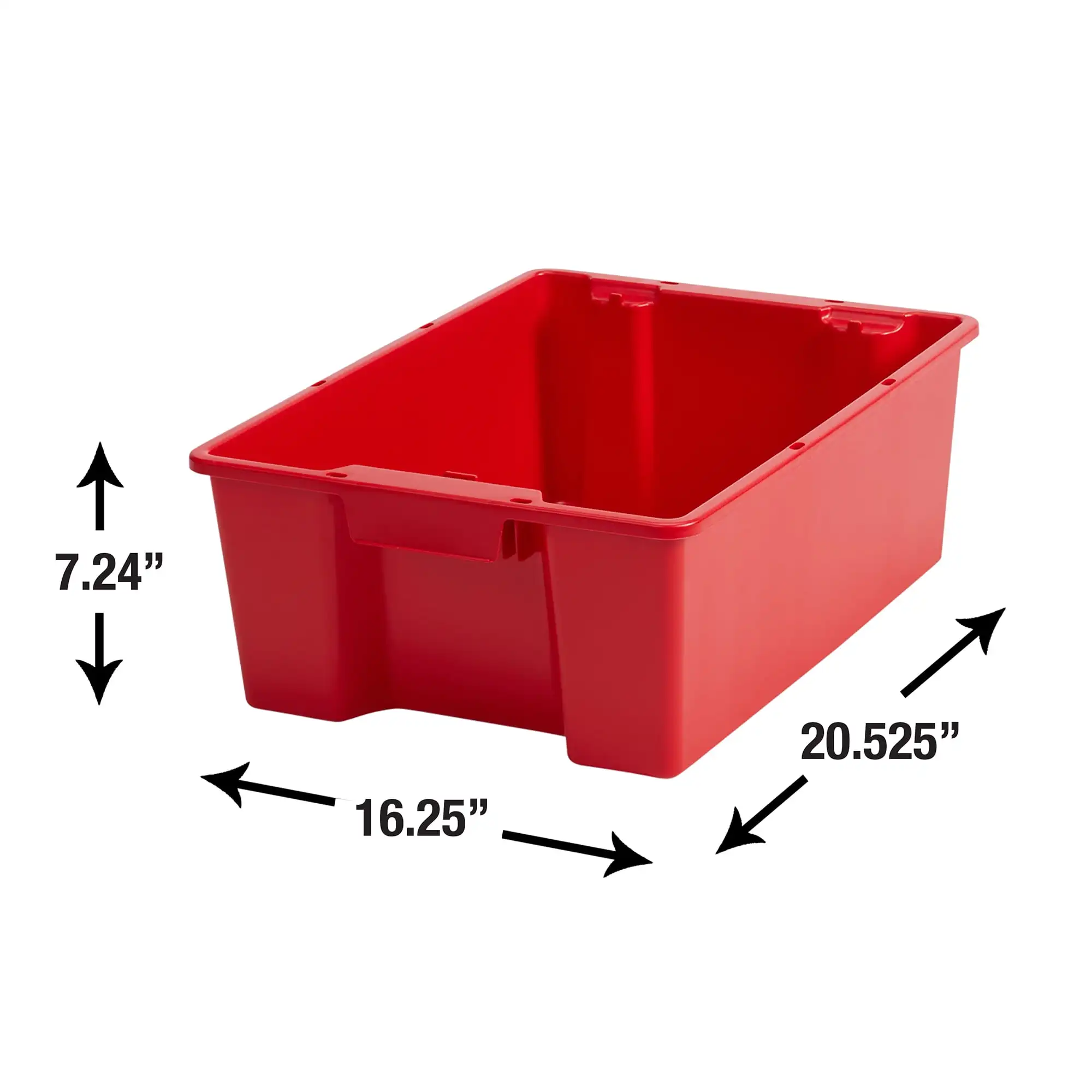 Hyper Tough Garage Storage Bin Small Plastic Nesting/Stacking, Red