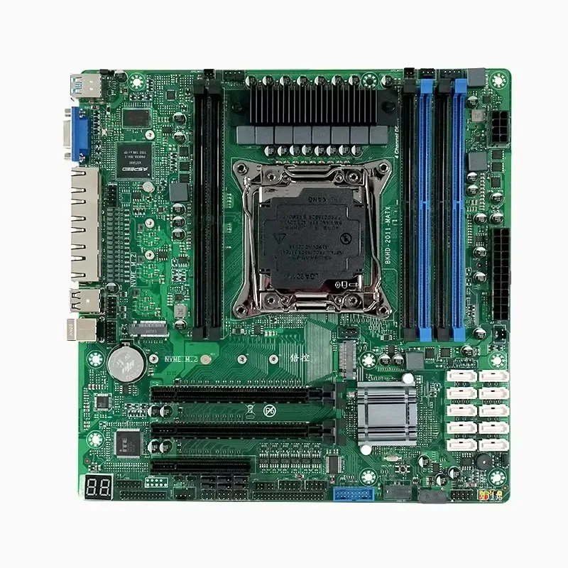 SmCpXeon E5 Nas Motherboard C612 10 Sata 4*2.4g Lan Port Lga2011 Nas Board 2*m.2 4 Channel 6*ddr4 Dimm With Pcie Support E5 2680