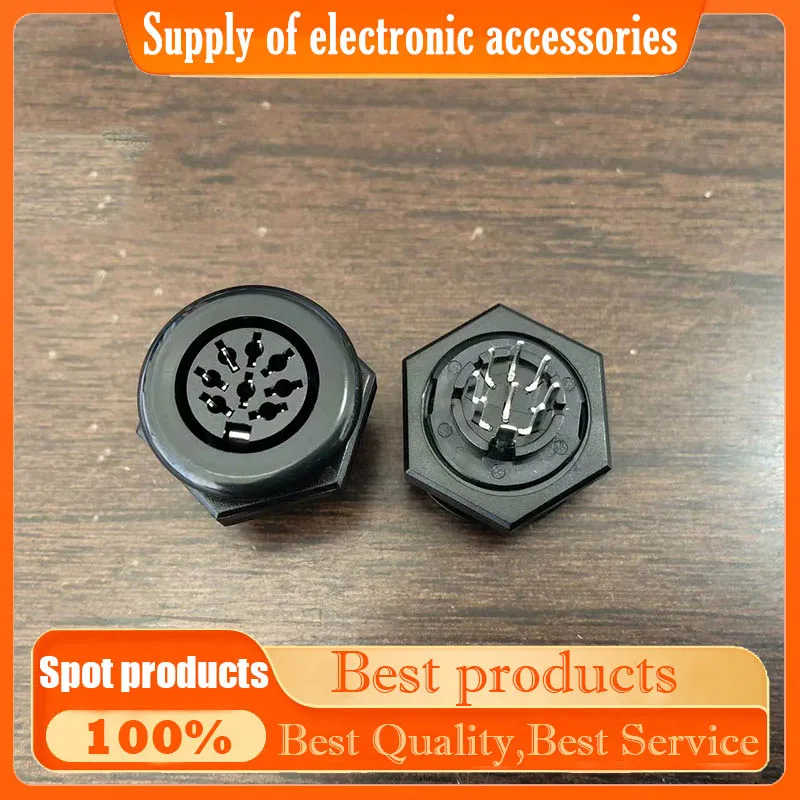 DS-8-07C circular S-terminal connector, 8-core socket, 8P threaded DIN female socket, vertical connection head, medical nut