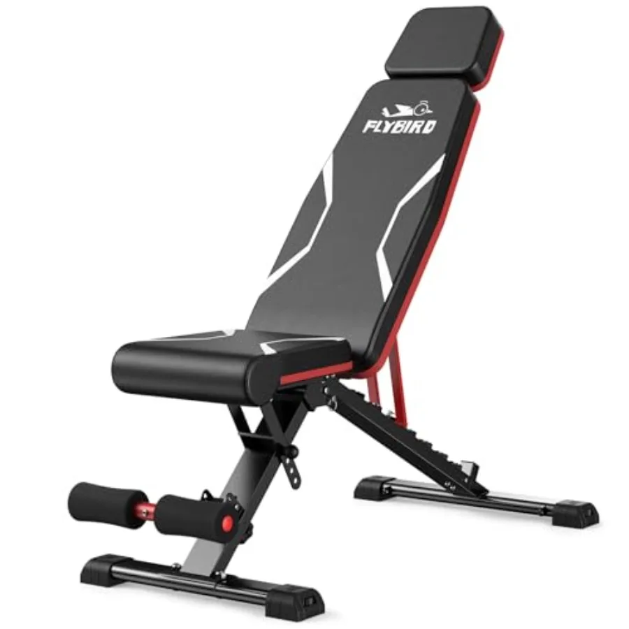 

WB3 Weight Bench up to 6'5", 750LBS Capacity Adjustable Weight Bench for Workout, 27LBS Sturdy Foldable Bench Press for Home Gy