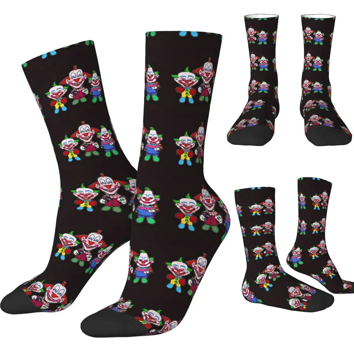 Killer Klowns From Outer Space Stockings Men Socks Breathable Retro Socks Autumn Outdoor Sports Non-Slip Graphic Socks Gift