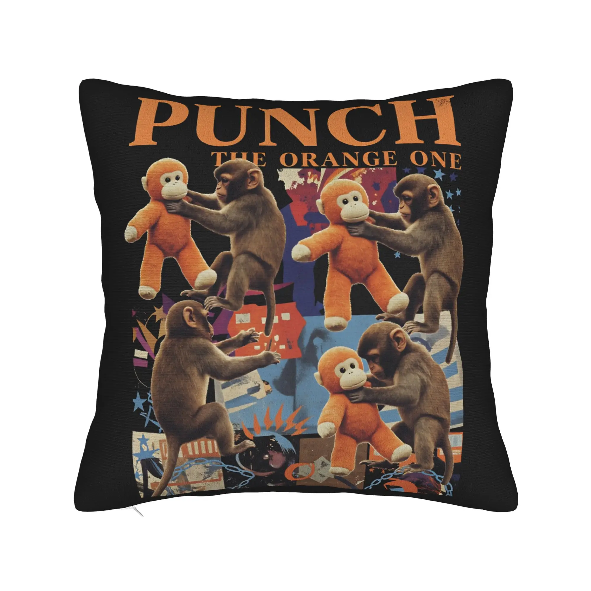 2026 Team Monkey Baby Punch Pillow Case  Soft Pillow Cover For Living Room Sofa Kawaii Pillowcases