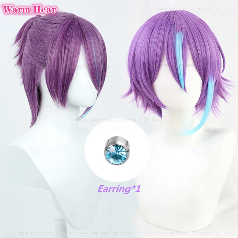 

2 Styles Kamishiro Rui Synthetic Hair Anime Short 35cm Mixed Color Cosplay Anime Wigs Heat Resistant Hair Halloween Party Wigs