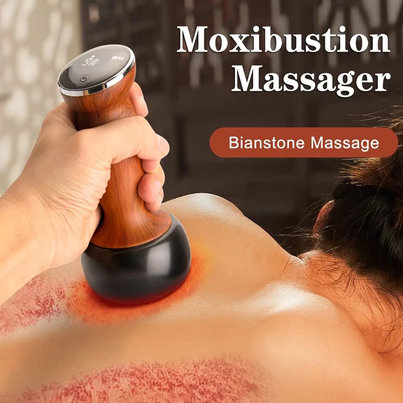 

Electric Meridian Bianstone Warming Moxibustion Device Hot Stone Scraping SPA Guasha Massage Machine