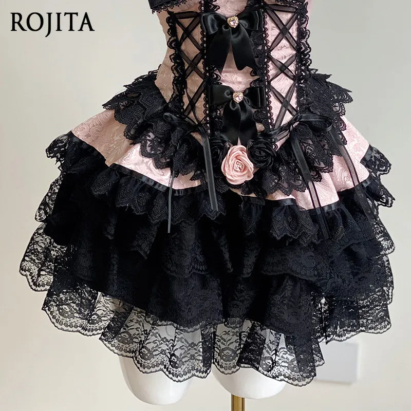 Versatile Pumpkin Pants Black Three-Layer Lace Pumpkin Skirt White Pumpkin Skirt Beige Cake Skirt