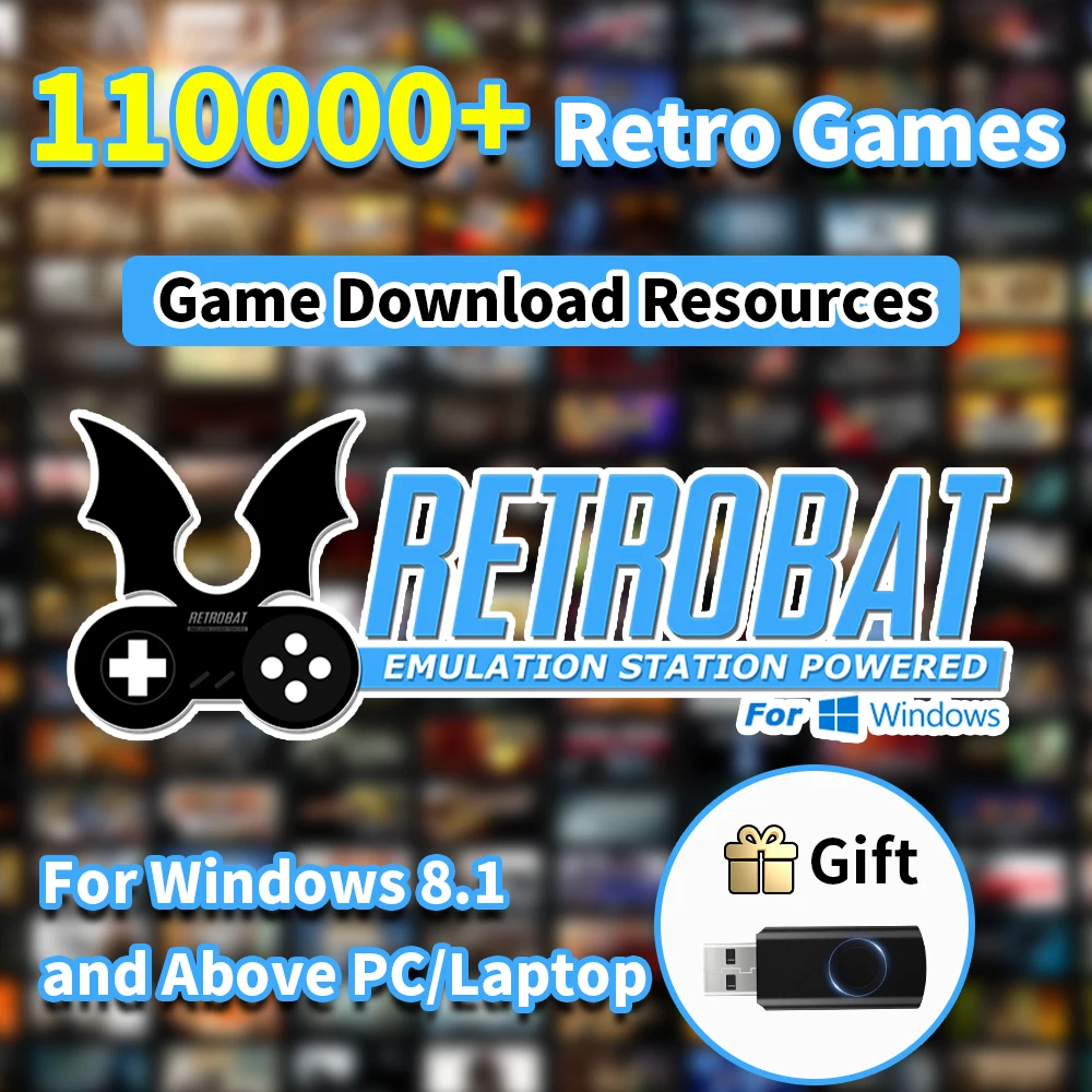 Games Download Resource with 110000+ Retro Games Retrobat System 70+ Emulators  for PS3/PS2/PS1/PSP/DC/Wii/N64 for Win PC/Laptop